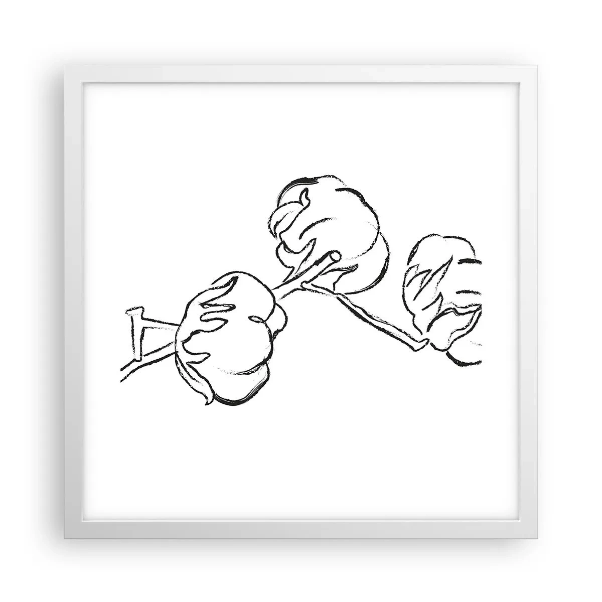 Poster in cornice bianca - Piumino di cotone - 40x40 cm