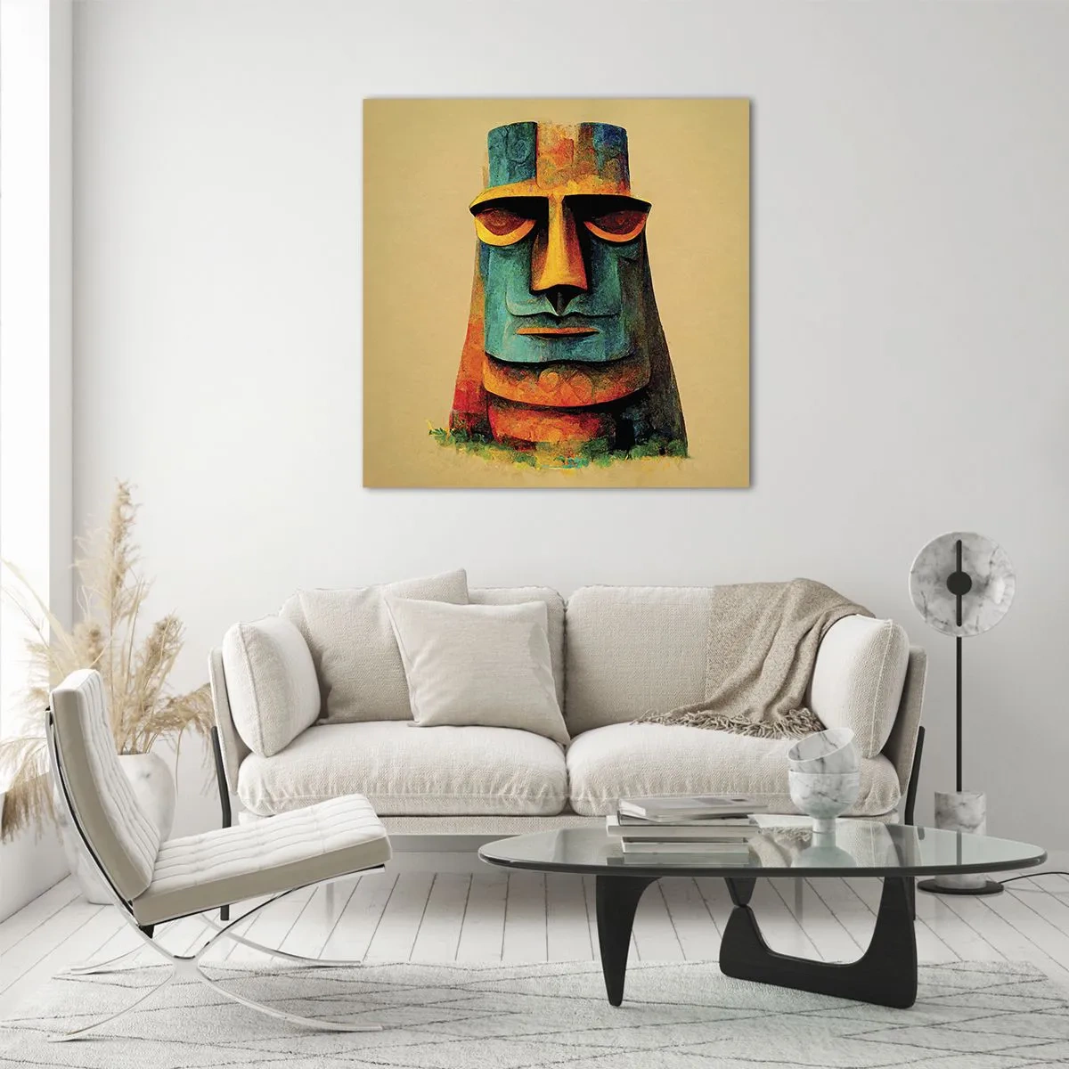 Quadro su vetro - Statuario, ma simpatico - 40x40 cm