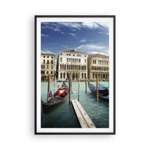 Poster in cornice nera - Palazzi nel blu - 61x91 cm