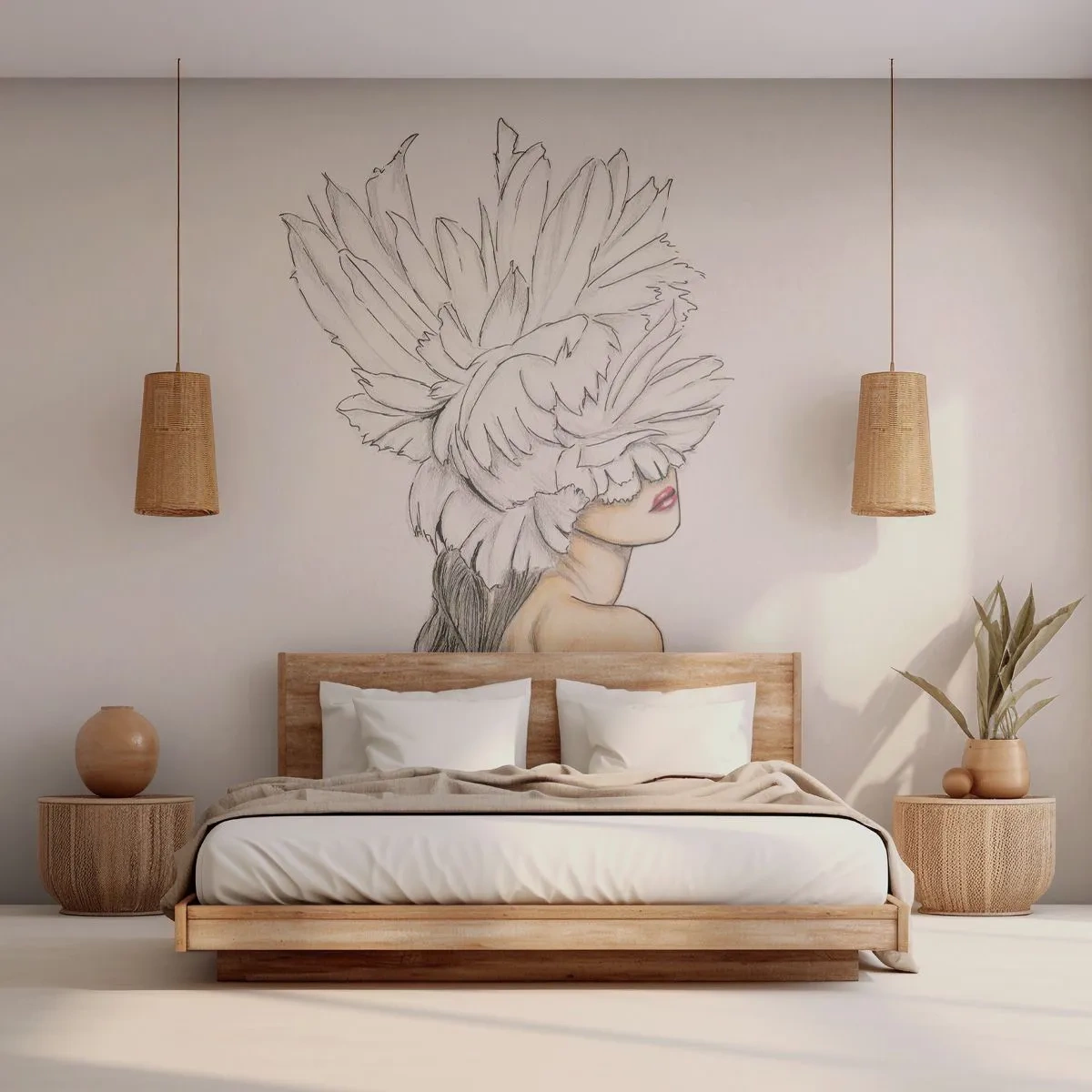 Fotomurali Premium Canvas - Bellezza coronata - Astrazione, Donna, Corpo - 350x256 cm