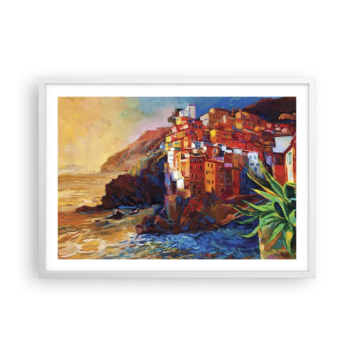 Poster in cornice bianca - Atmosfera italiana - 70x50 cm