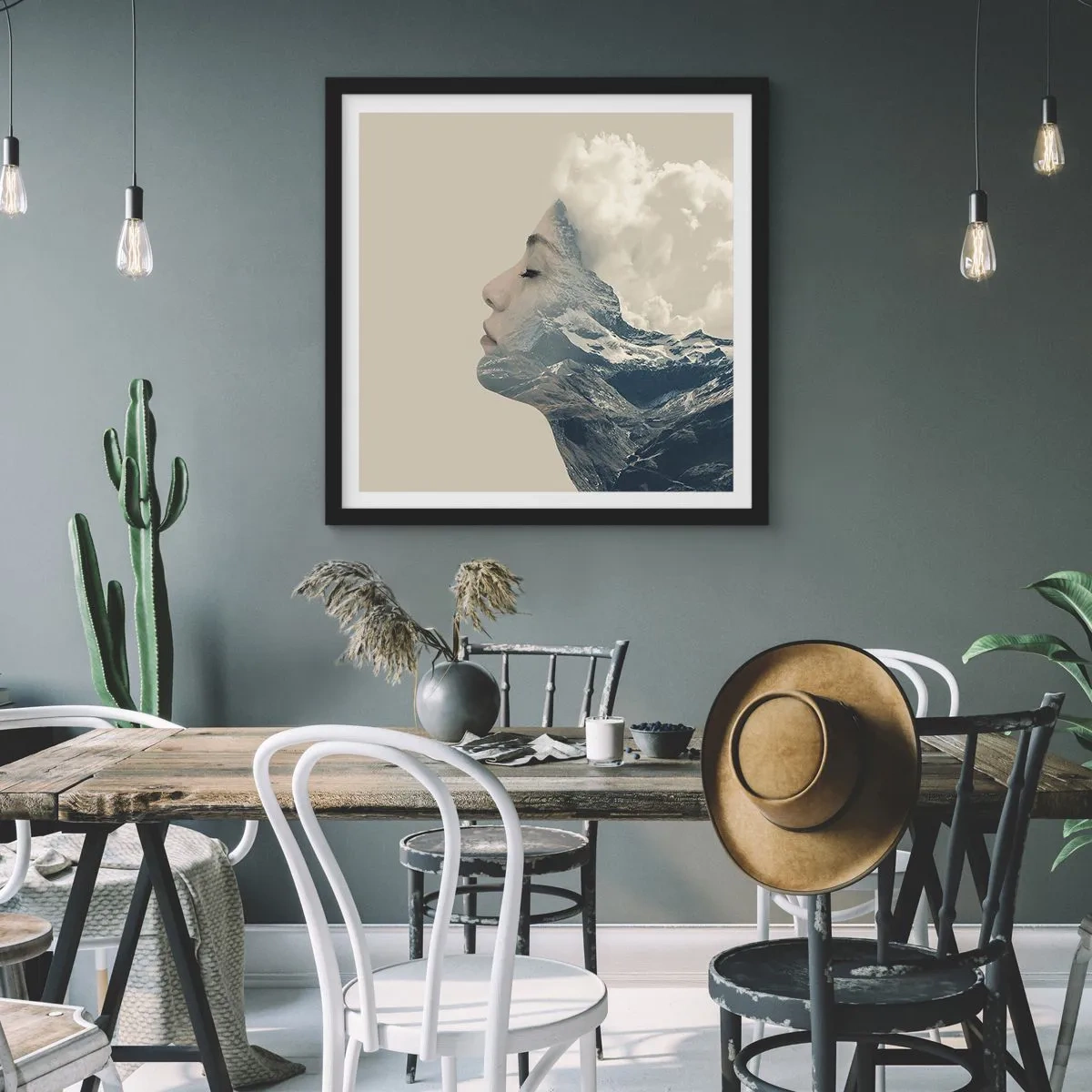 Poster in cornice nera - La bellezza degli elementi - 60x60 cm