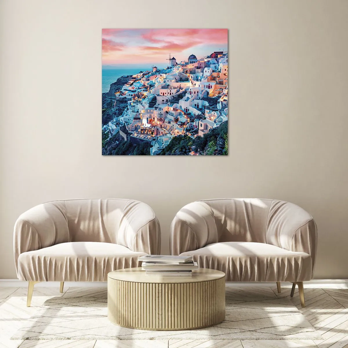 Quadro su vetro - La tua grossa vacanza greca - 30x30 cm