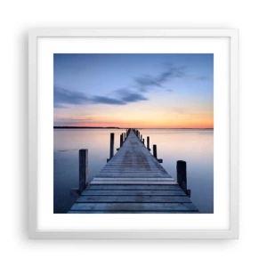 Poster in cornice bianca - La calma di un dolce tramonto - 40x40 cm