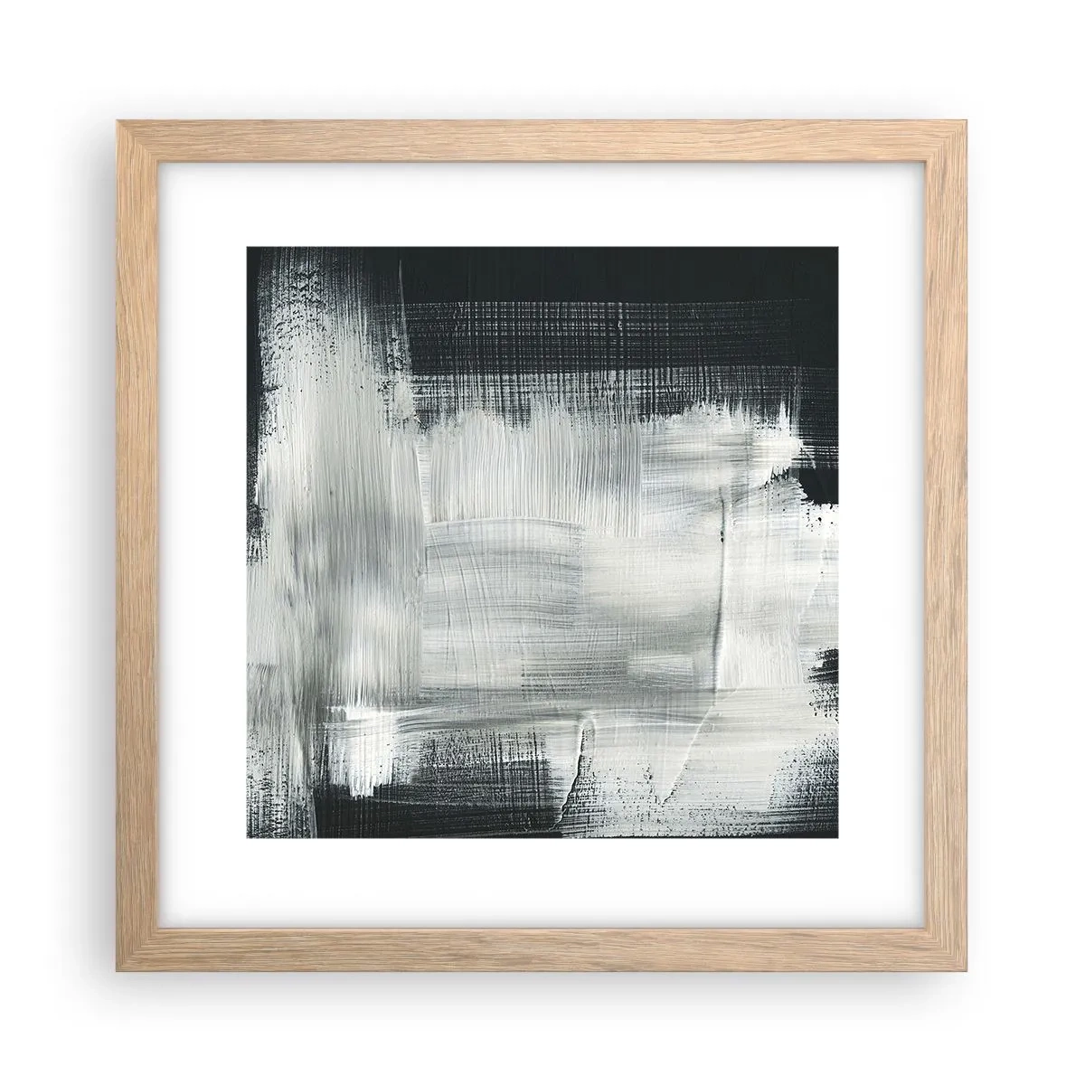 Poster in cornice rovere chiaro - Tessuto in verticale e in orizzontale - 30x30 cm