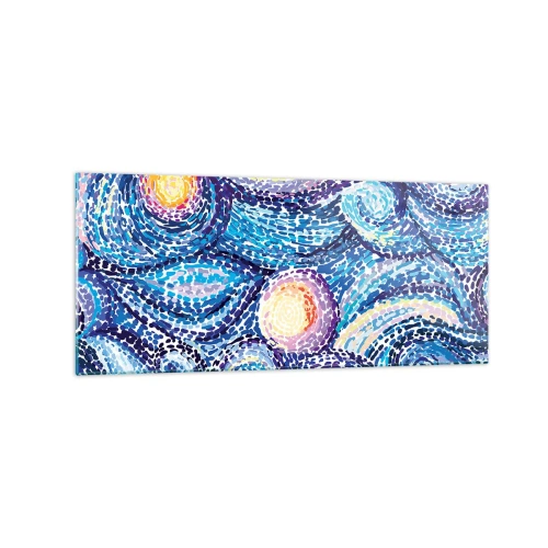 Quadro su vetro - Un'interpretazione artistica del cielo stellato nello stile di Van Gogh - 120x50cm - Dal quadro di Van Gogh - Decorazione murale moderna per soggiorno e camera da letto ARTTOR