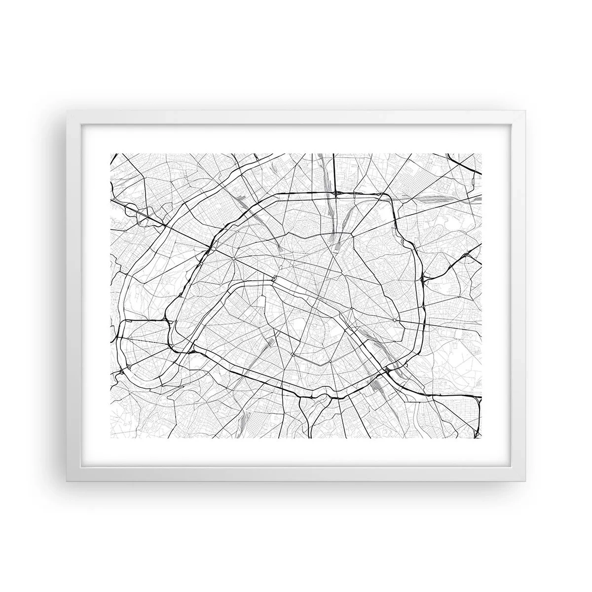 Poster in cornice bianca - Il fiore di Parigi - 50x40 cm