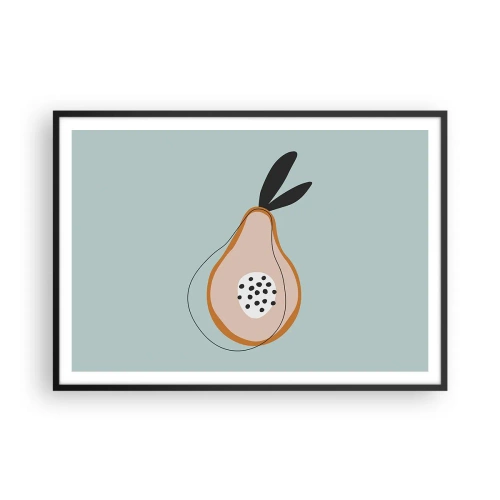 Poster in cornice nera - Pera astratta su sfondo chiaro - 100x70cm - Penetrare la natura delle cose - Decorazione murale moderna per soggiorno e camera da letto ARTTOR