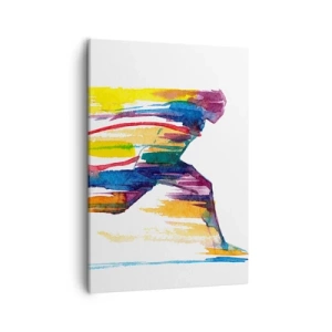 Quadro su tela - Stampe su Tela - Un corridore dai colori astratti che simboleggiano dinamismo ed energia - 50x70cm - Corsa attraverso l'arcobaleno - Decorazione murale moderna per soggiorno e camera da letto ARTTOR