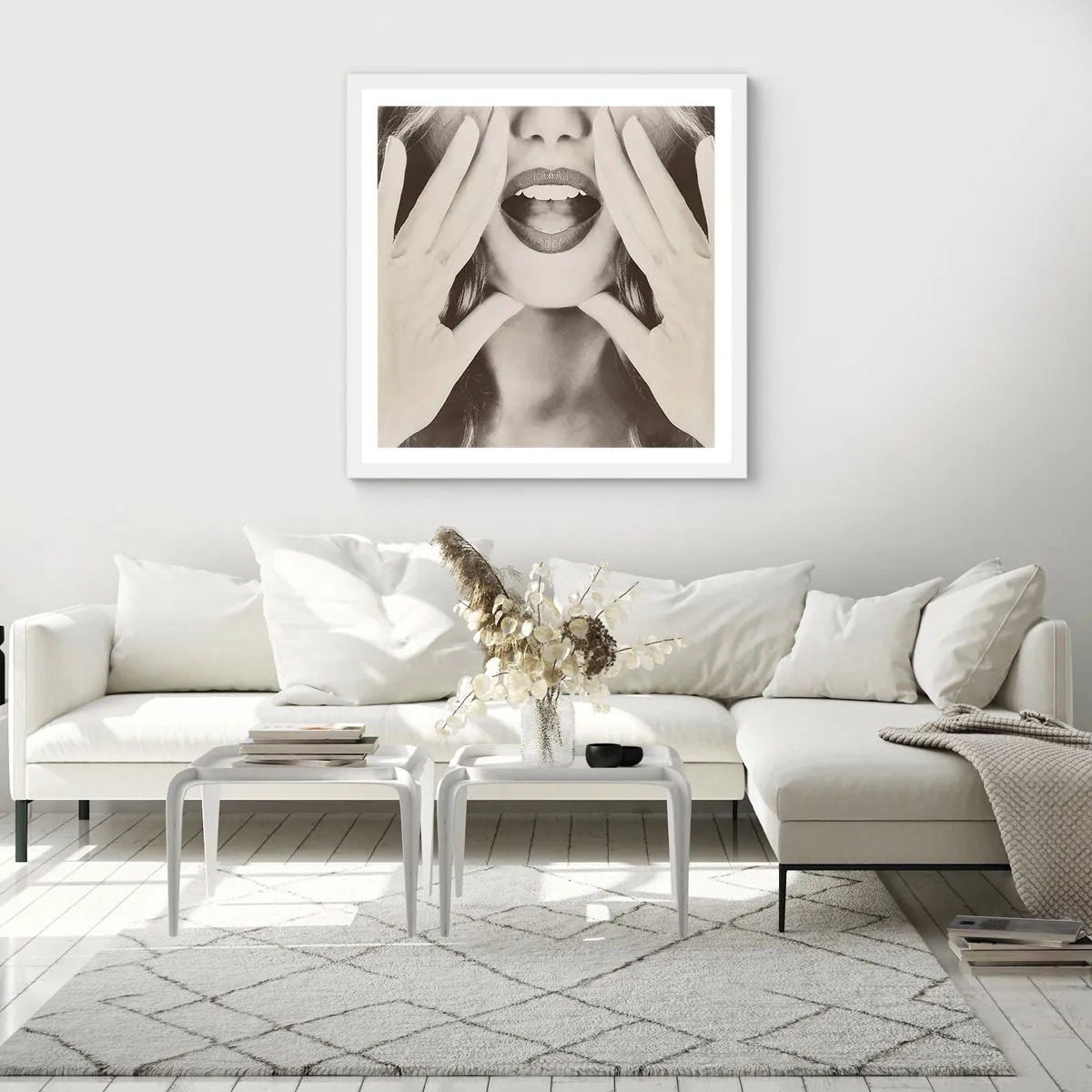 Poster in cornice bianca - Arrivo! - 60x60 cm