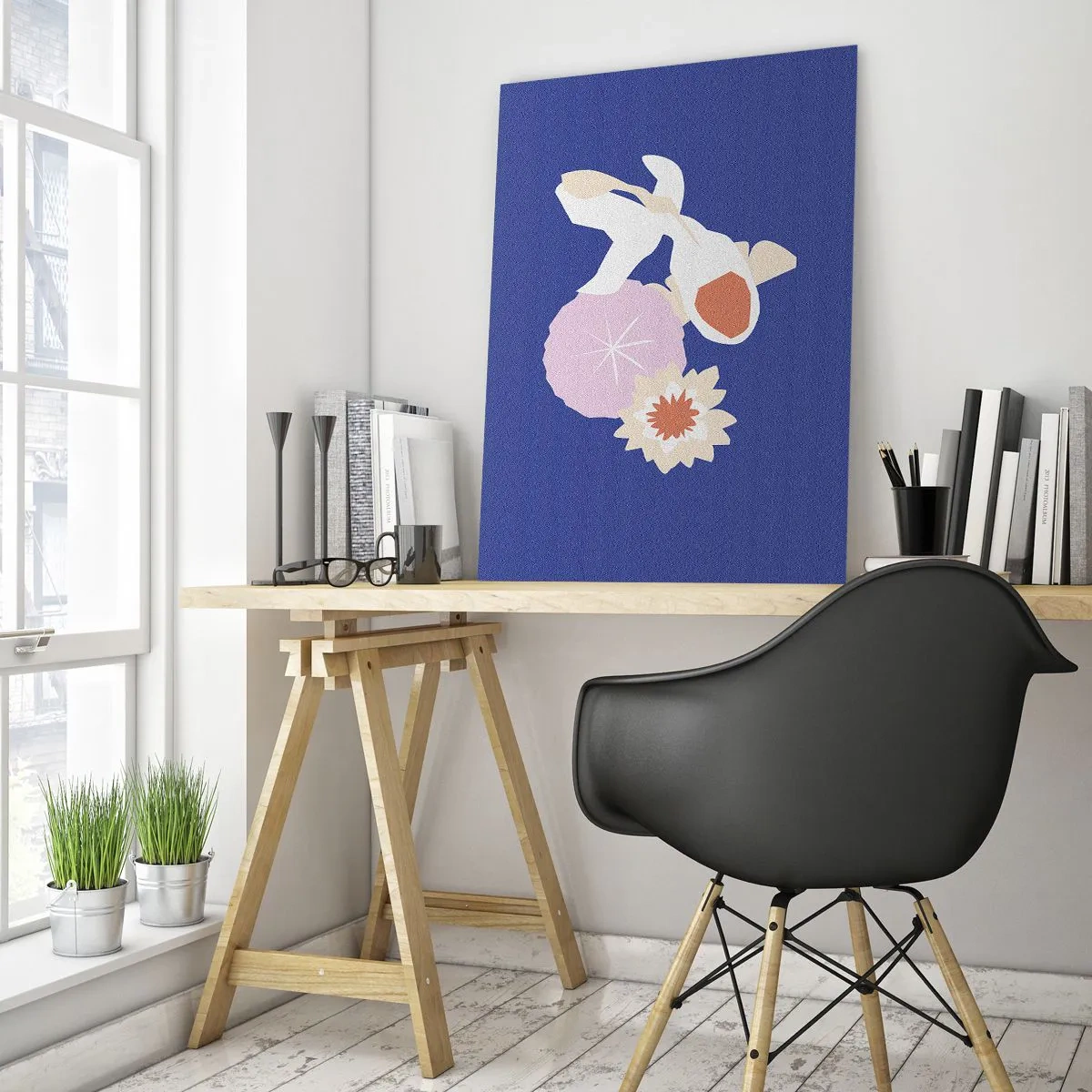 Quadro su vetro - Composizione di fiori e boccioli - 70x100 cm