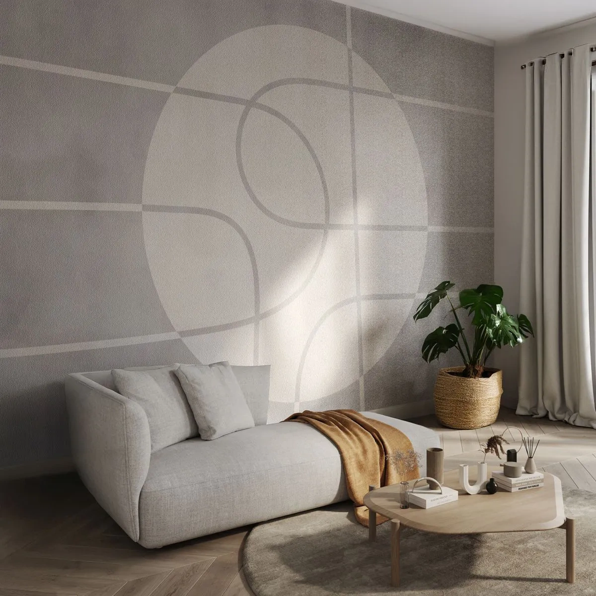 Fotomurali Autoadesivo Deluxe Sticker - Tondo e dritto - Luminoso, Minimalista, Ruota - 250x175 cm