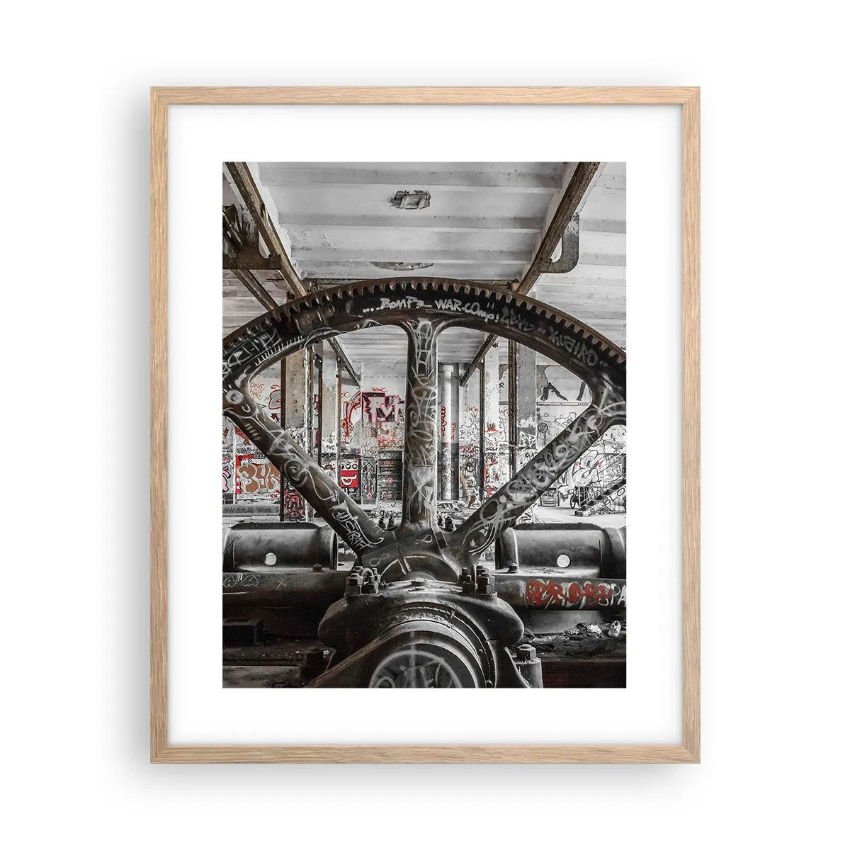 Poster in cornice rovere chiaro - La vita segreta della fabbrica - 40x50 cm