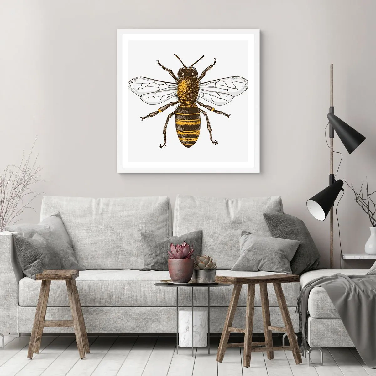 Poster in cornice bianca - Bella e buona - 30x30 cm