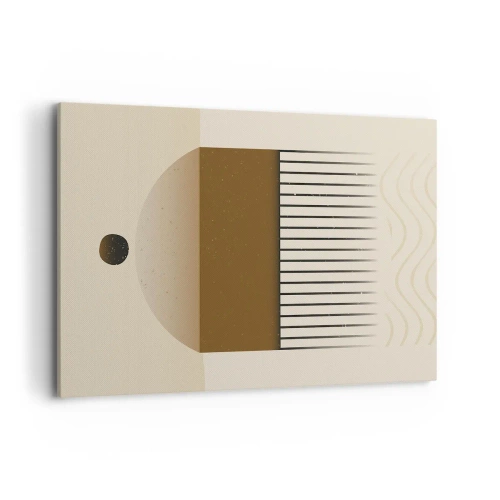 Quadro su tela - Stampe su Tela - Composizione geometrica astratta nei toni del beige e del marrone - 120x80cm - Diversi stati - Decorazione murale moderna per soggiorno e camera da letto ARTTOR