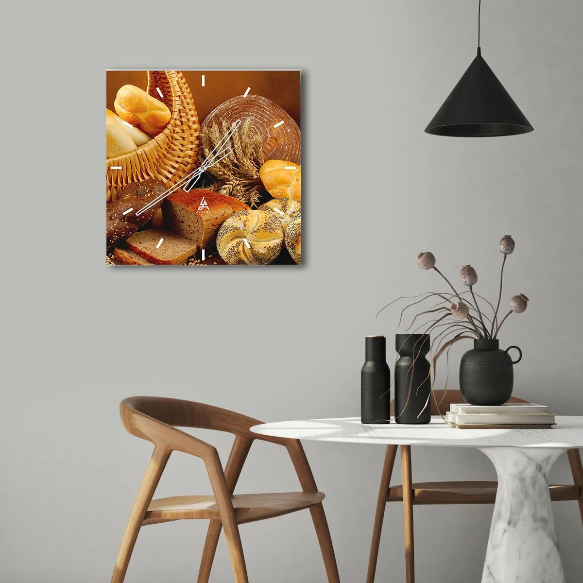 Orologio da parete - Orologio in Vetro - Direttamente dal forno - 30x30 cm