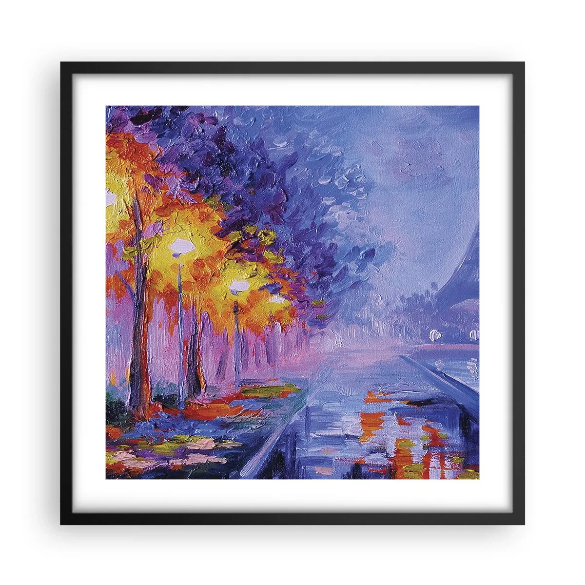 Poster in cornice nera - Passeggiata da sogno - 50x50 cm