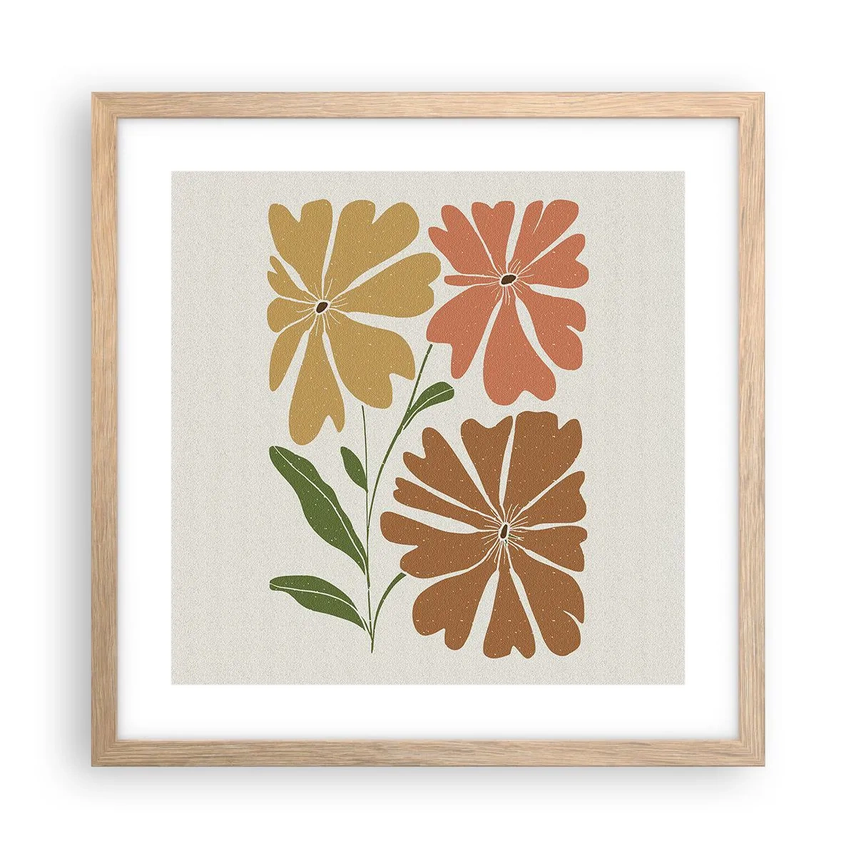 Poster in cornice rovere chiaro - Natura e geometria - 40x40 cm