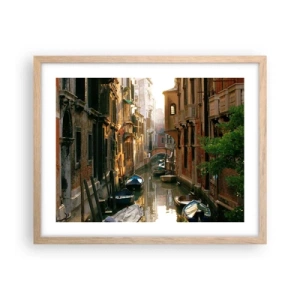 Poster in cornice rovere chiaro - Un angolo di Venezia - 50x40 cm