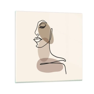 Quadro su vetro - La linea sicura della bellezza - 70x70 cm