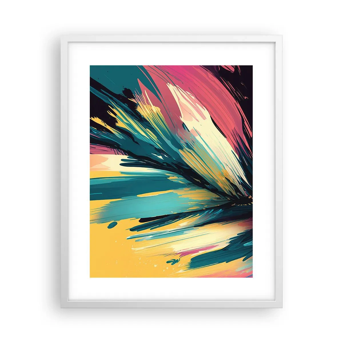 Poster in cornice bianca - Composizione: esplosione di gioia - 40x50 cm