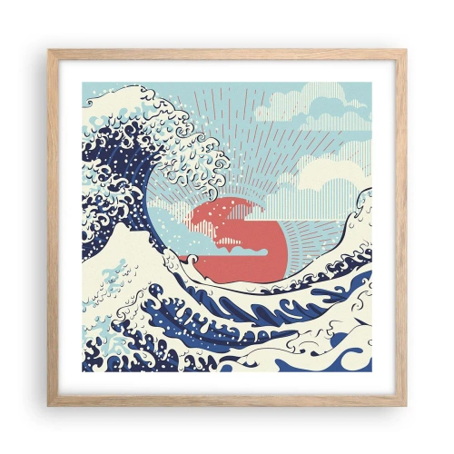 Poster in cornice rovere chiaro - Di ispirazione giapponese - 50x50 cm