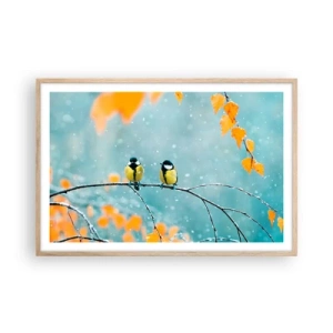 Poster in cornice rovere chiaro - Pettegolezzi alati - 91x61 cm