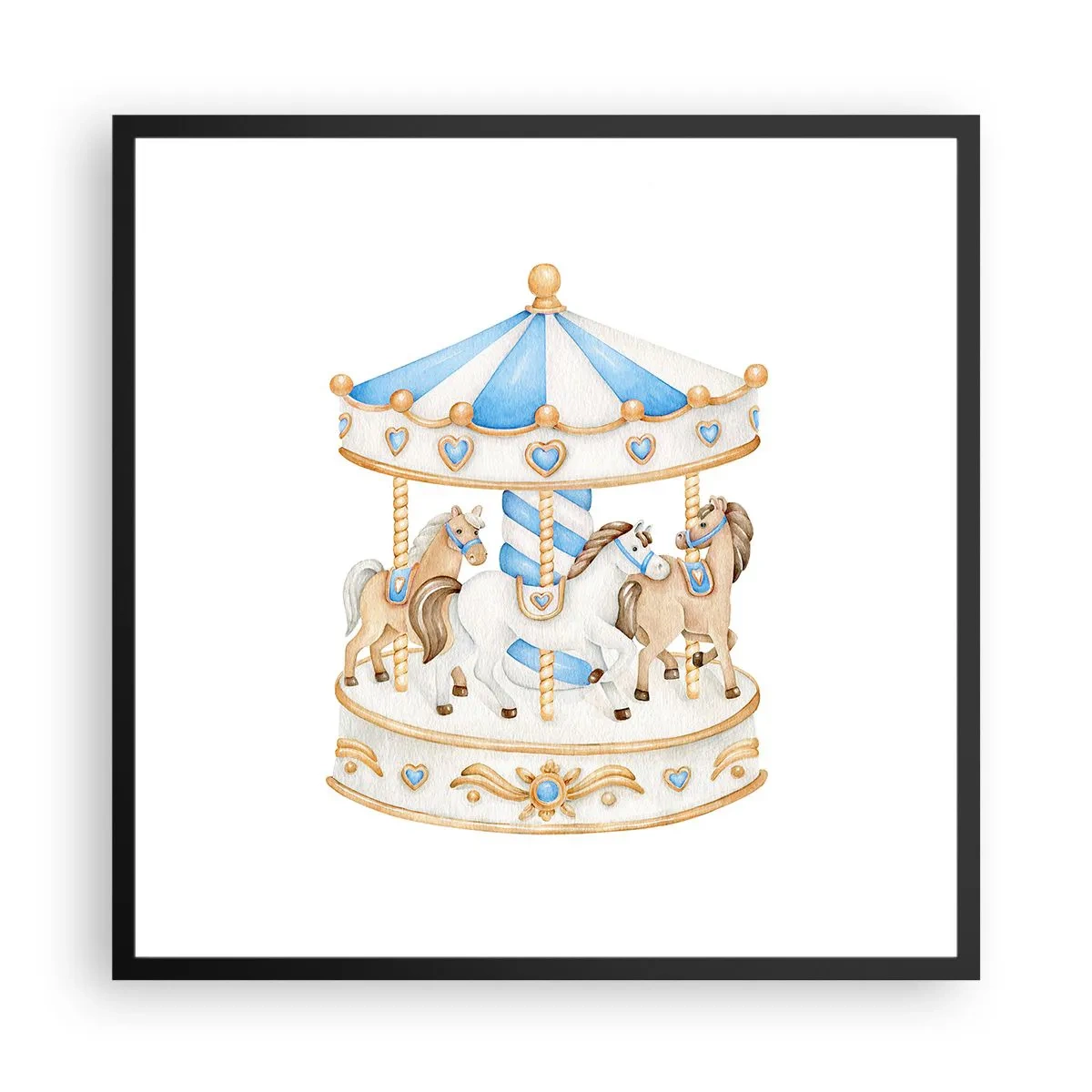 Poster in cornice nera - Dolce infanzia - 60x60 cm