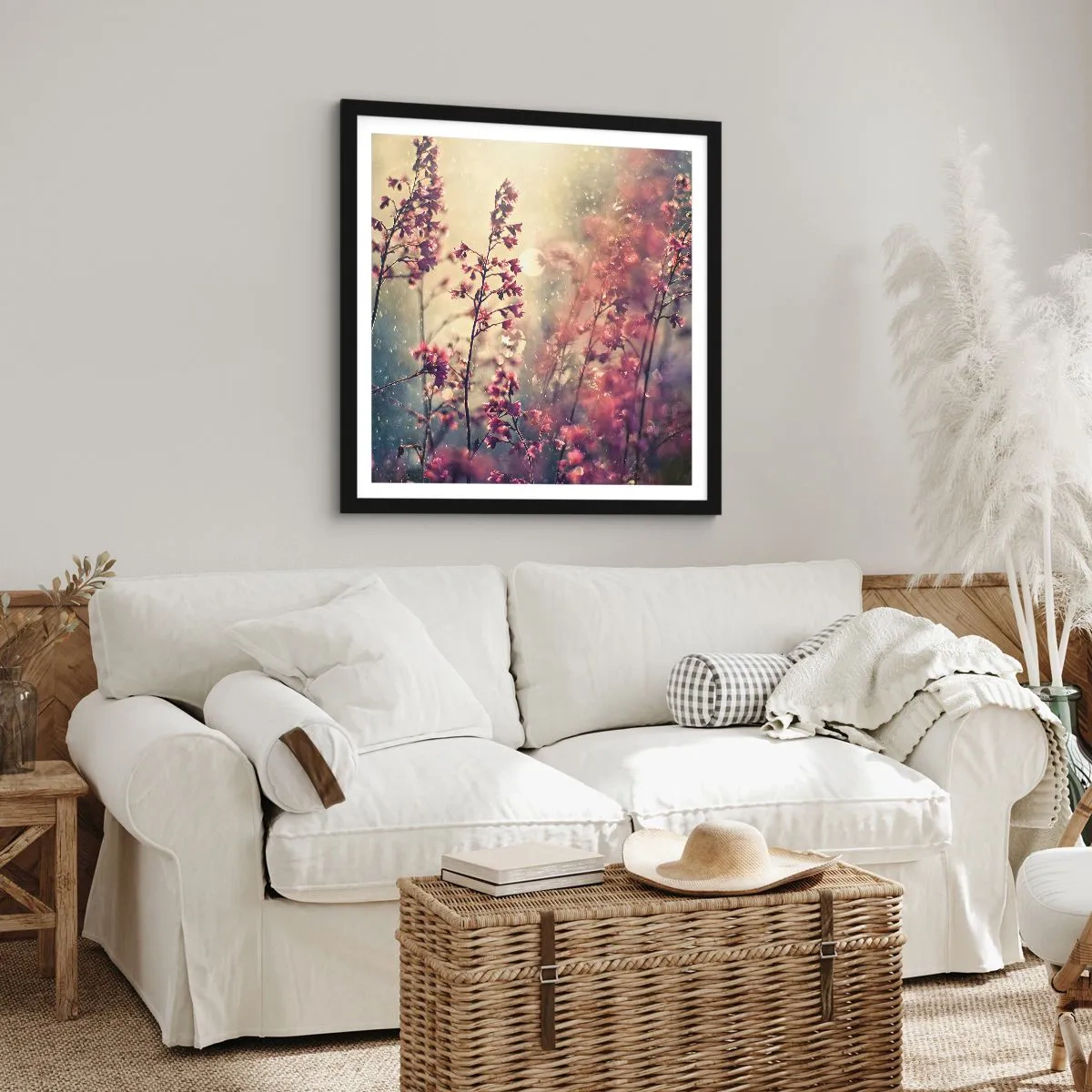 Poster in cornice nera - Giardino misterioso - 60x60 cm