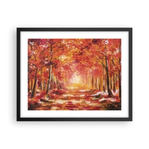 Poster in cornice nera - Foresta di rame - 50x40 cm