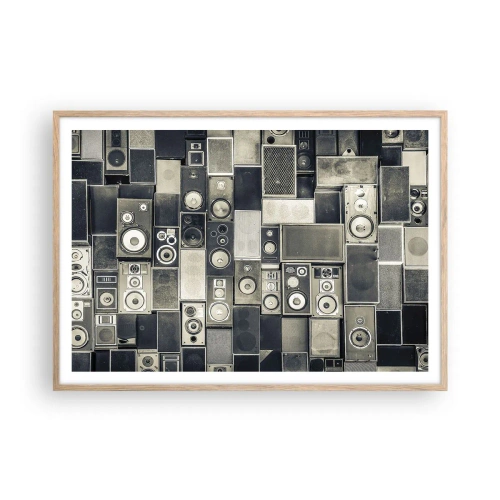 Poster in cornice rovere chiaro - Armonia di suoni - 100x70 cm