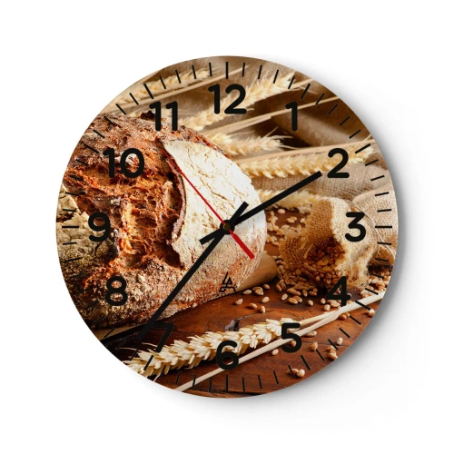Orologio da parete - Orologio in Vetro - Appetitoso, profumato, croccante - 30x30 cm