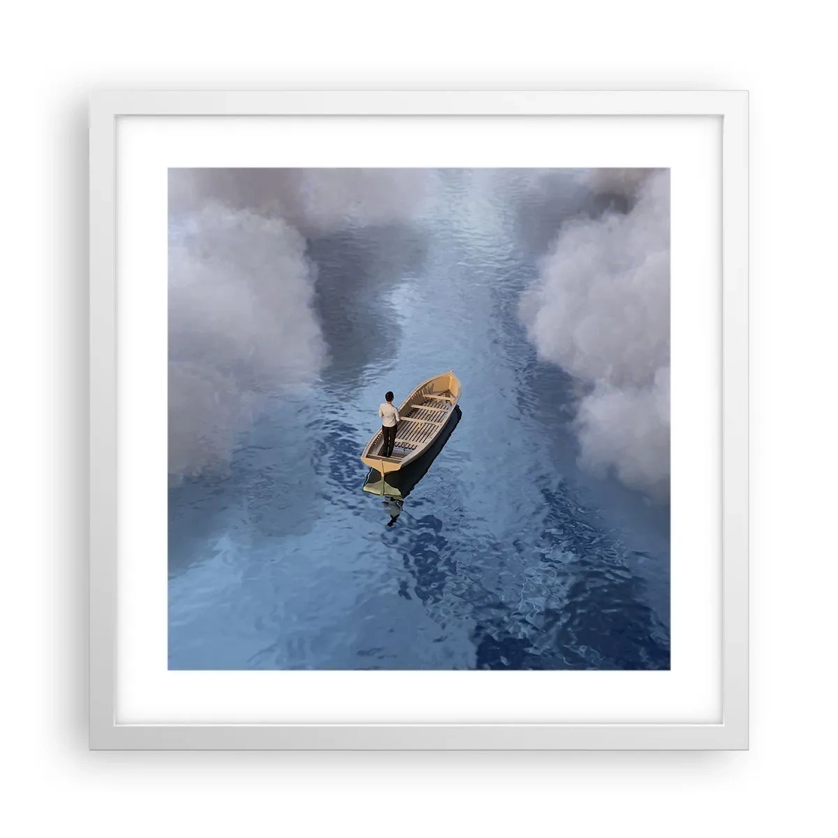 Poster in cornice bianca - Vita - viaggio - incertezza  - 40x40 cm