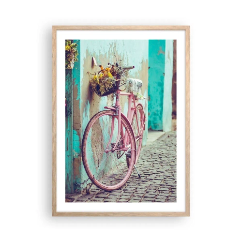 Poster in cornice rovere chiaro - Torno subito - 50x70 cm