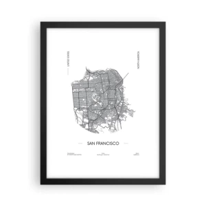Poster in cornice nera - Anatomia di San Francisco - 30x40 cm