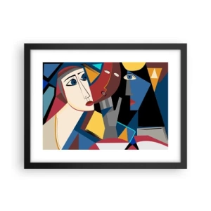 Poster in cornice nera - Dialogo di cubisti - 40x30 cm