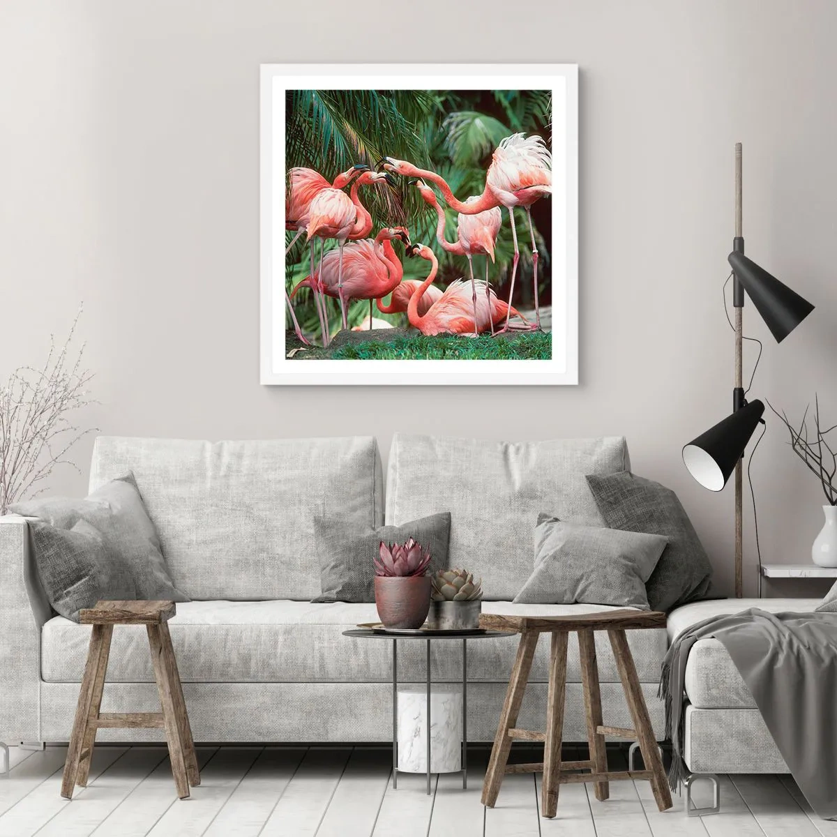 Poster in cornice bianca - Pettegolezzi pomeridiani - 30x30 cm