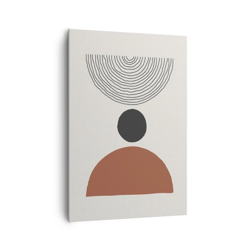 Quadro su tela - Stampe su Tela - Figure geometriche astratte in colori caldi - 70x100cm - Al centro dell'attenzione - Decorazione murale moderna per soggiorno e camera da letto ARTTOR
