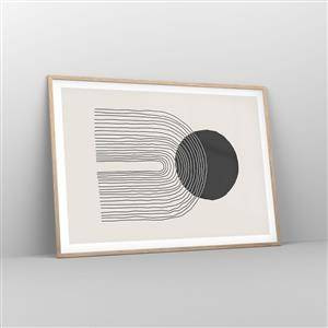 Poster in cornice rovere chiaro Arttor 100x70 cm - Tremore e fiducia - Astrazione, Arte, Minimalismo, Arte Moderna, Arte Artistica, Per il Salotto, Per la Camera da letto, Bianco, Nero, Orizzontali, P2NAA100x70-4747