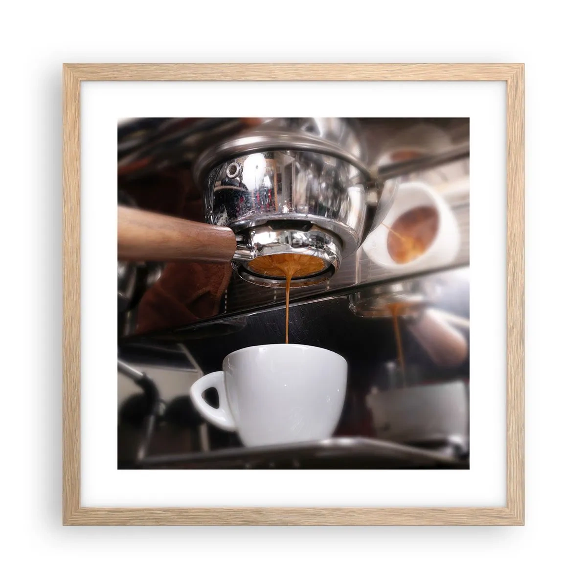 Poster in cornice rovere chiaro - Il miglior momento della giornata - 40x40 cm