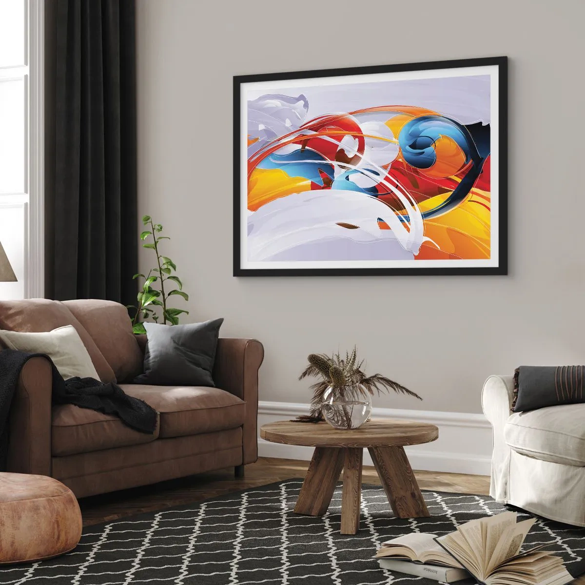 Poster in cornice nera - La danza degli elementi - 40x30 cm