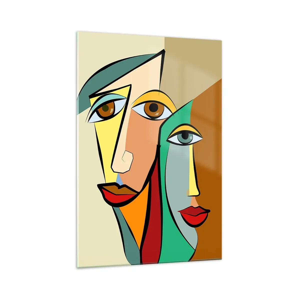 Quadro su vetro - Coppia cubista - 70x100 cm