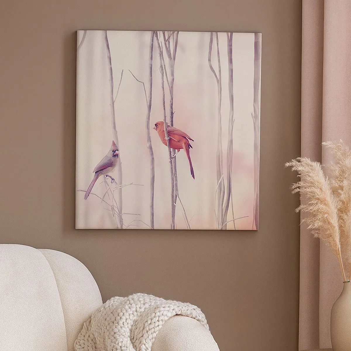 Quadro su tela - Stampe su Tela - Il racconto del bosco rosa - 30x30 cm