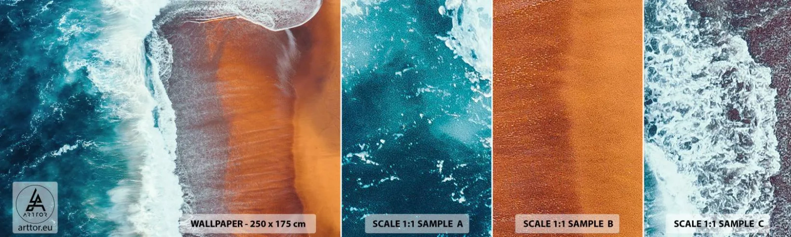 Campione Di Fotomurale Standard Eco - Il tocco dell'oceano - Spiaggia, Mare, Acqua - 100x30 cm