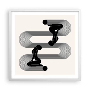 Poster in cornice bianca - Simmetria sensuale - 60x60 cm