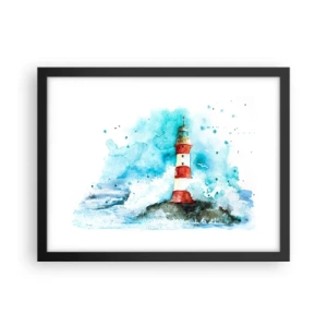 Poster in cornice nera - L'unità dei quattro elementi - 40x30 cm