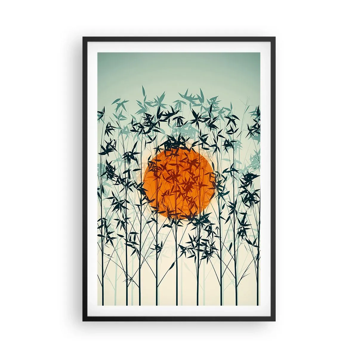Poster in cornice nera - Sole giapponese - 61x91 cm