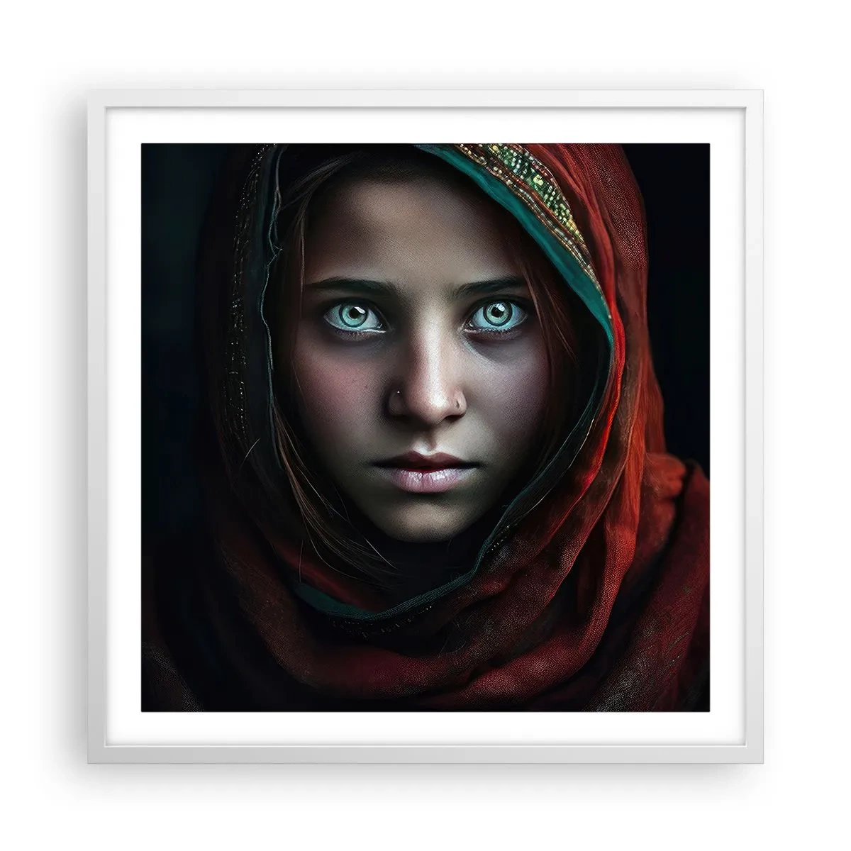 Poster in cornice bianca - Principessa d'oriente - 60x60 cm
