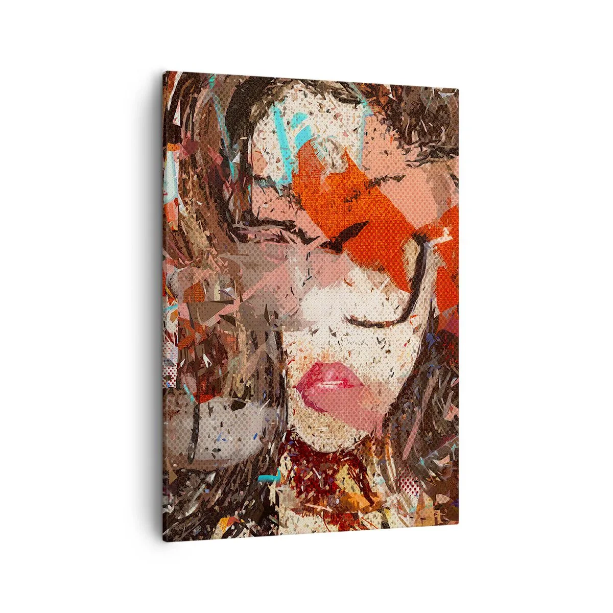 Quadro su tela - Stampe su Tela - Ritratto astratto di una donna dai colori intensi - 50x70cm - Nessuno sa come sei veramente - Decorazione murale moderna per soggiorno e camera da letto ARTTOR