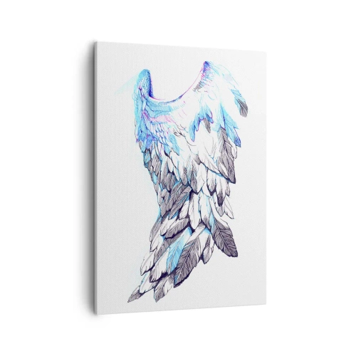 Quadro su tela - Stampe su Tela - Delicate ali d'angelo in tonalità pastello - 50x70cm - Mi servono le ali - Decorazione murale moderna per soggiorno e camera da letto ARTTOR